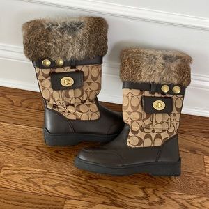 COACH Kimberly Fur Boots